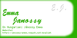 emma janossy business card